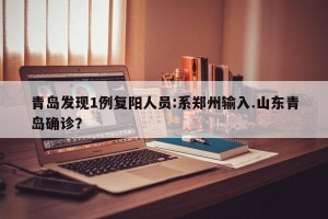 青岛发现1例复阳人员:系郑州输入.山东青岛确诊？